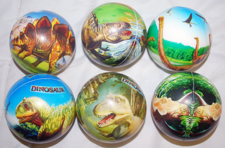 CZBALLDIN4 - 2.5" Soft Foam Dinosaur Balls (12pcs @  $0.95/pc)