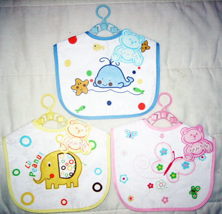 BABYBIB00 - 11" Cloth Baby Bibs (12pcs @ $0.99/pc)