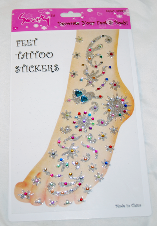 FOOTJEWEL - Foot Jewel Stick ons on 10" Card (12pcs @ $1.00/pc)