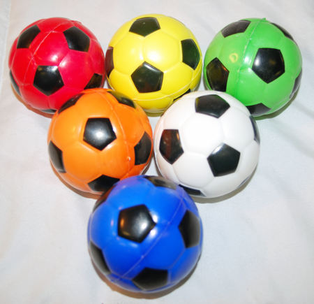 CZSOCBALL2 - 3" Soft Squeeze Colorful Soccer Balls (12pcs @ $0.99pc)