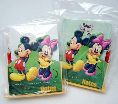 MMNOTE - Mickey & Minnie 5"  Notepad & Pencil Set (12pcs @ $1.50/pc)