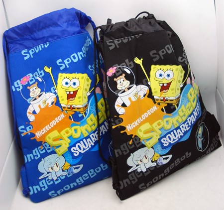 SBSP - Sponge Bob 15" x 11" Canvas Sac Pac w/ Drawstring (6pcs @ $2.00/pc)