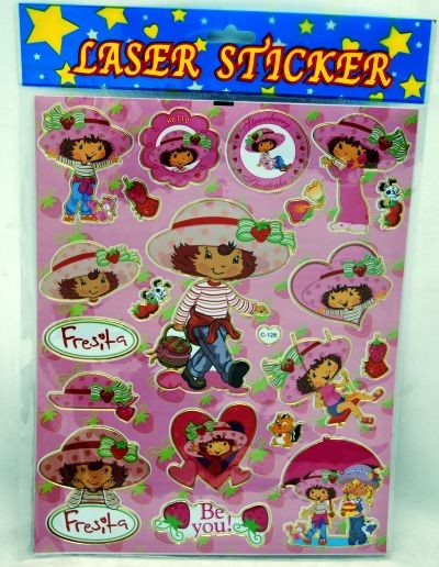 STICKER37 - Strawberry Shortcake 12"x8"  Laser Sticker Sheets (12psc @ $0.75/pc)