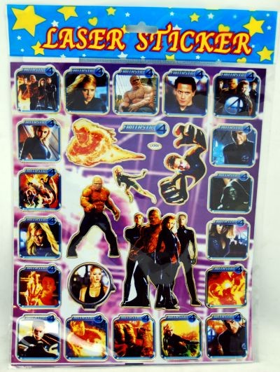 STICKER38 - Fantastic Four 12"x8"  Laser Sticker Sheets (12pcs @ $0.75/pc)