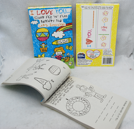 BOOK8 - 100pg 8" x 5" Top Binded Activity Books (12pcs @ $ 1.00/pc)