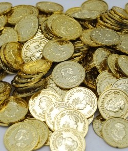 COIN67 - 1.5" Gold Coins New (144pcs @ $0.03/pc)