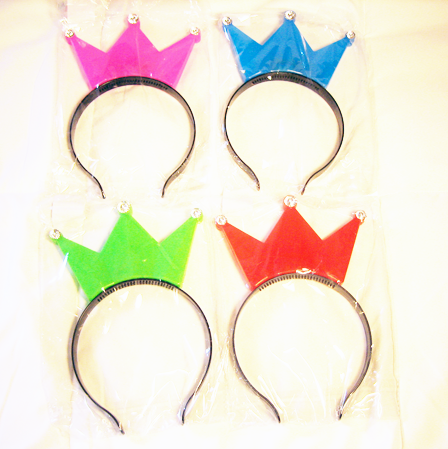 CROWNLIGHT - 8" Colorful Light Up Princess Crowns (12pcs @ $0.85/pc)