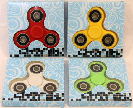 CZHAND1 - Asst. Color Hand Fidget Spinners in 3.5" Box (24pcs @ $1.00pc)