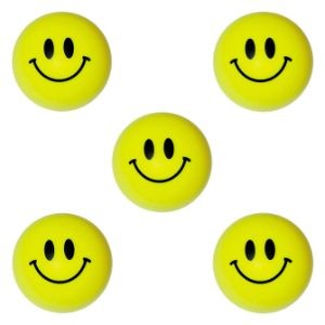 A1MISMB2 - 32mm Plastic Smile Face Bouncy Ball Asst. (100pcs @ $0.14/pc)