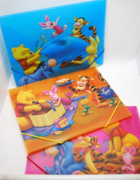 PORTM2  -  Asst. Winnie the Pooh 12" x 9.5" Fold Over Folders w/ Snap String (12pcs @ $1.00/pc)