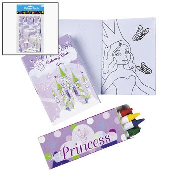 PRCOLOR - 4" Princess Coloring Set w/ Crayons (12pcs)