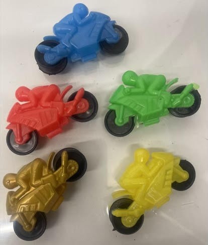 CZQ16 - 2.5" Colorful Plastic Motorcycles (72pcs @ $0.22/PC)