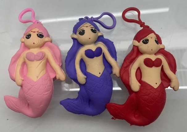 Item# MM3 7" Squishy Mermaid Clip Ons (12pcs @ $1.00/pc)