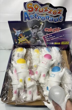 CZQ8 - 5" Soft Silky Gell Filled Squeezable Astronauts Unique Novelty (12pcs @ $1.25/pc)