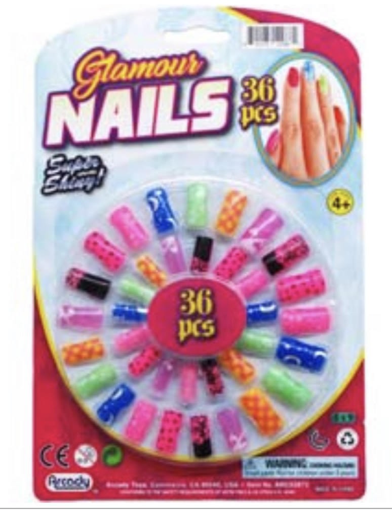 ARG32871ARB - 36PC TOY NAILS PLAY SET ON  BLISTER CARD (48pcs @ $1.60/pc)