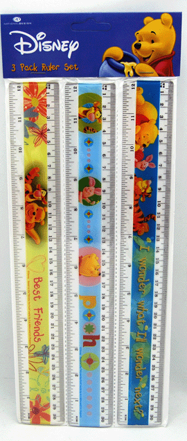 WPRUL - Pooh 3 Pk 15" Rulers ASST ($0.35/pc)