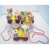 CARBLOCK - 3.5" Wooden Car w Letter Blocks Learning Toy (12pcs @ $1.25/pc)