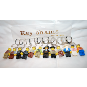 CZBR124 - 1.5" Assorted Lego Style  Minifigure Keychain (12 pcs @ $0.90/pc)