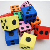 Item# NZ12  -  1.5" Colorful Foam Dice (36pcs @ $0.30/pc))