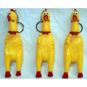 TH141 - 7" Squeking Rubber Chicken Keychains (12pcs @ $1.00/pc)