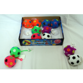 CZJB133 - 2.5" Light Up Squeaky Spiky Soccer Ball YoYo's (12pcs @ $1.15/pc)