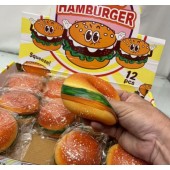 CZQ02 - 3" Squishy Gel Filled Hamburger Novelty (12pcs @ $1.20/pc)