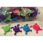 CZQ6 - 3" Press n Pop Colorful Plastic Frogs (144pcs @ $0.04/pc)