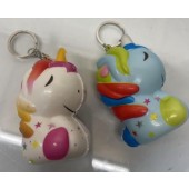 CZQ7 - 3" Soft Squishy Unicorn Keychains (12pcs @ $0.89/pc)