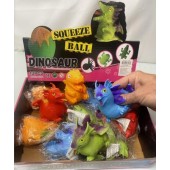 CZDINSQ6 - 3.5" Dinosaur Bead Stuffed Squeezers (12pcs @ $1.00/pc)